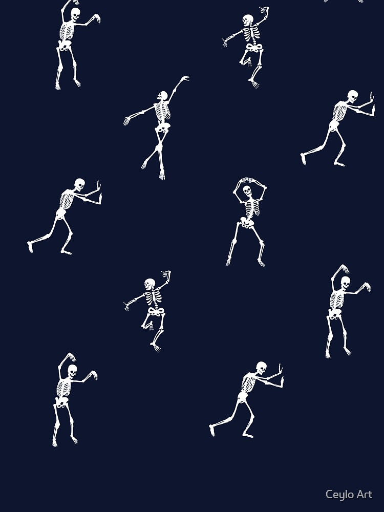 Dancing Skeleton Halloween Pattern by Ceylo Art