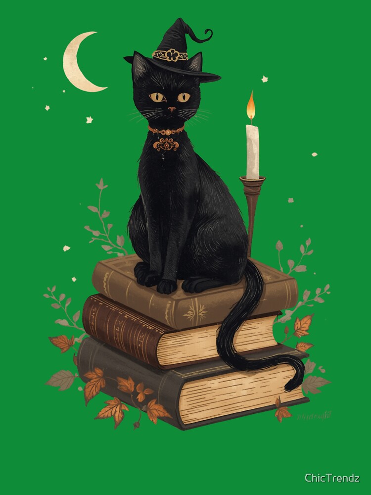 Dark Academia Halloween Cat by ChicTrendz