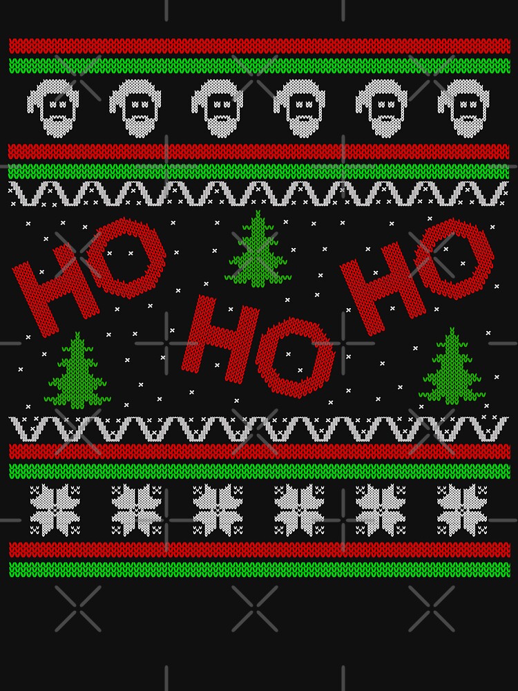 Ugly Christmas Sweater Shirt Design HO HO HO by Optimus-Designs