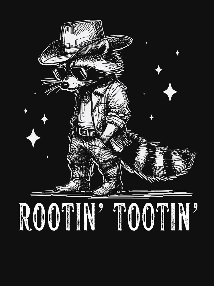 Vintage Country Western Cowboy Cowgirl Raccoon Trash Panda by macciodesigns
