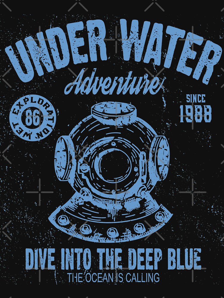 Underwater Adventure Retro Vintage Distressed Design by JakeRhodes
