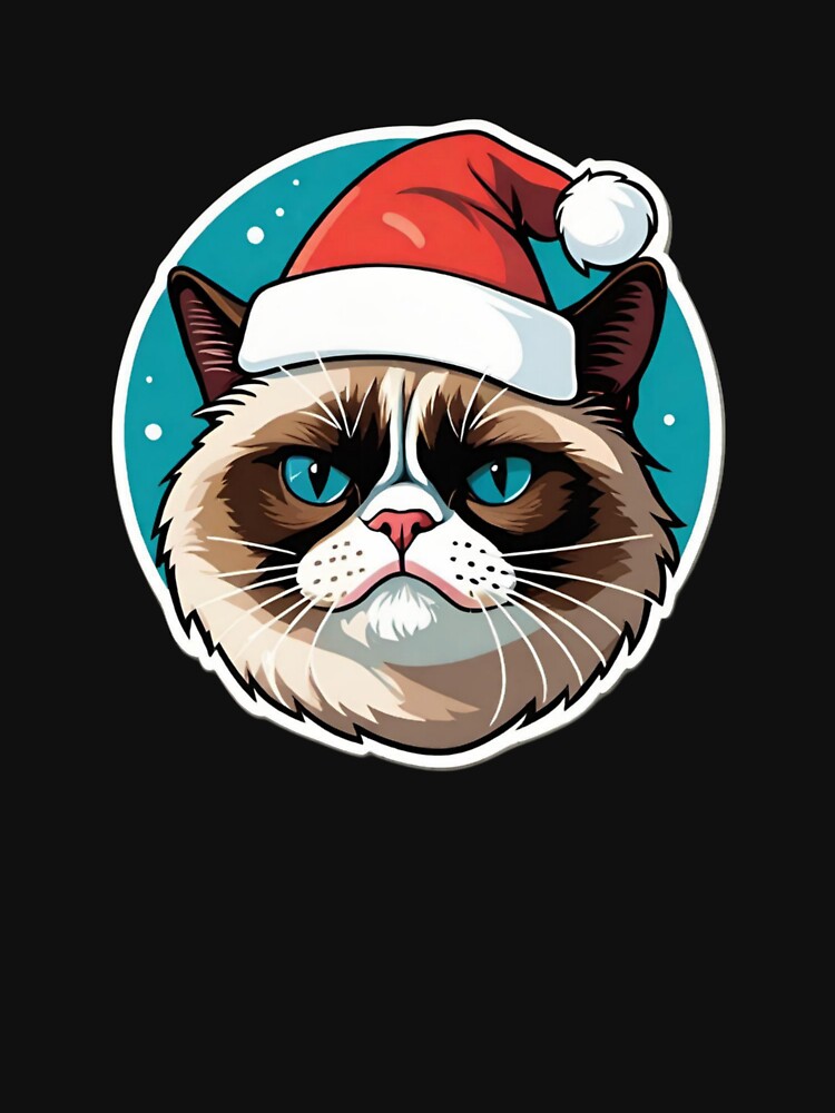 Grumpy cat wearing a Santa hat by Chimanjaipal
