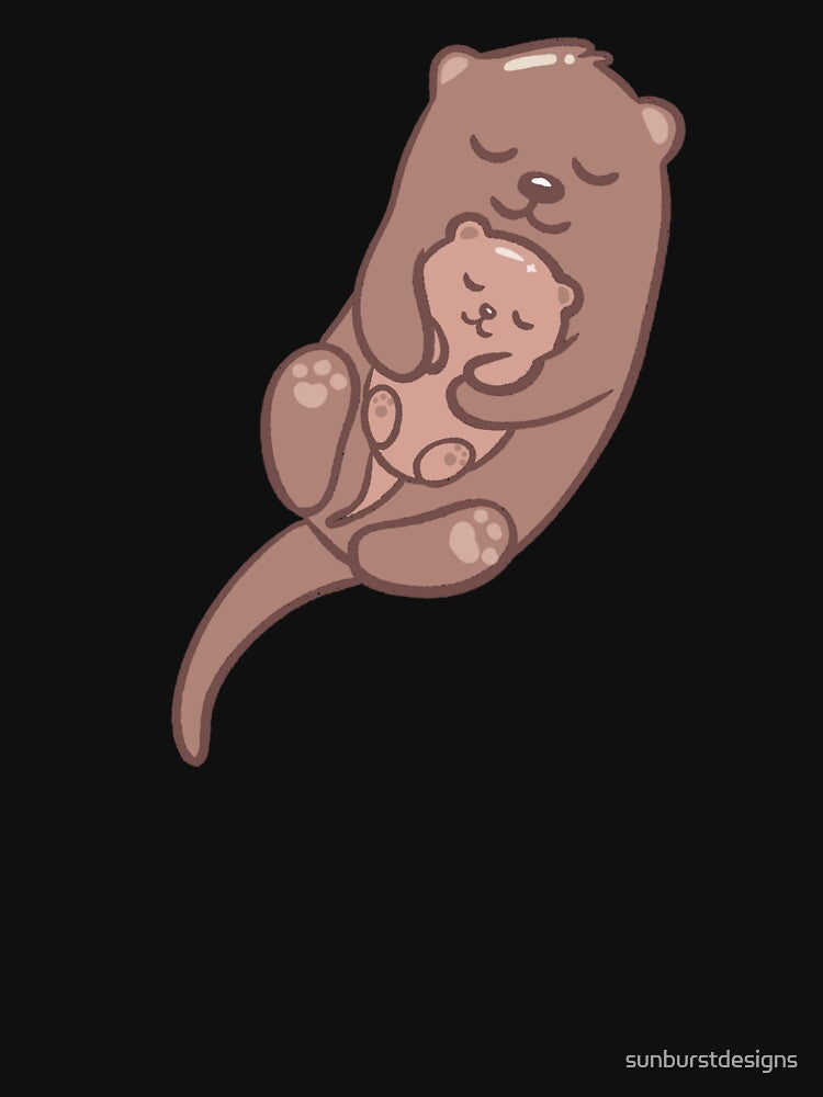 Kawaii Otter Parent and Baby (Mom or Dad) by sunburstdesigns
