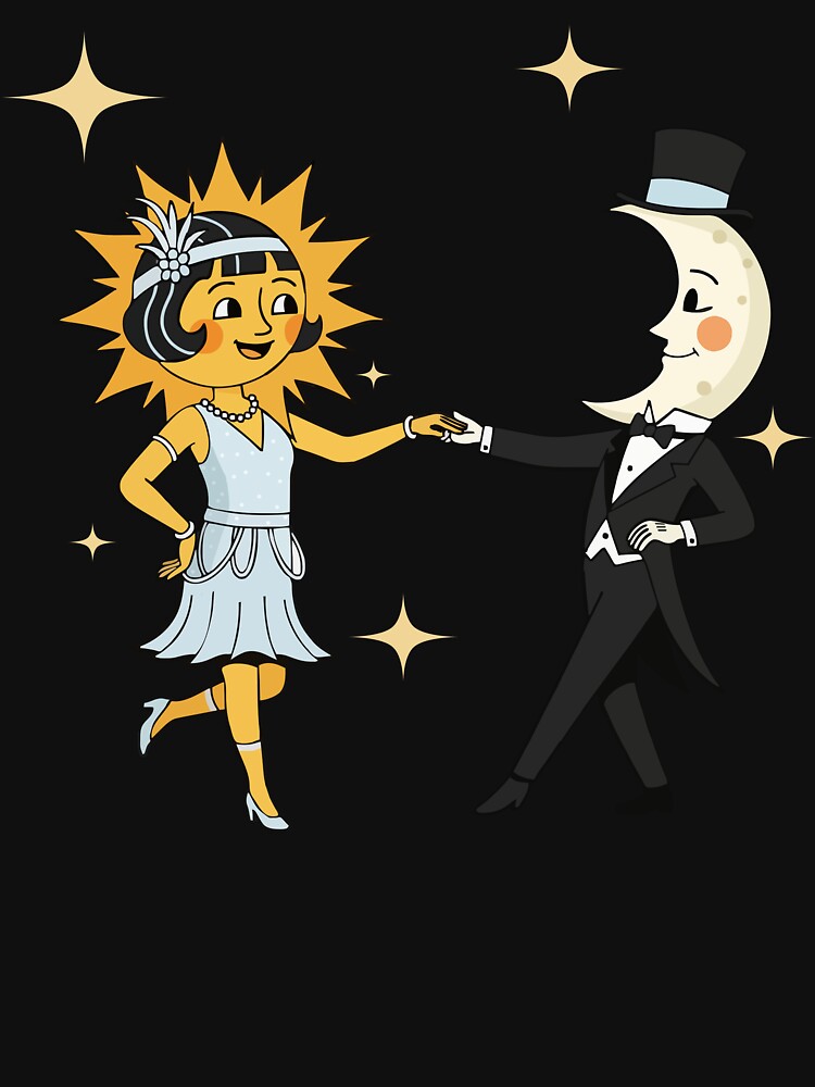 When Sun Meets Moon – Vintage Celestial Dance Illustration by Cipher & Soul