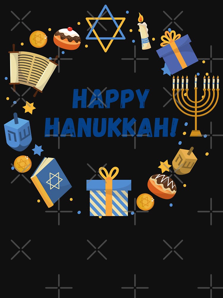 happy hanukkah 2021 dreidel menorah by happinestSHOP
