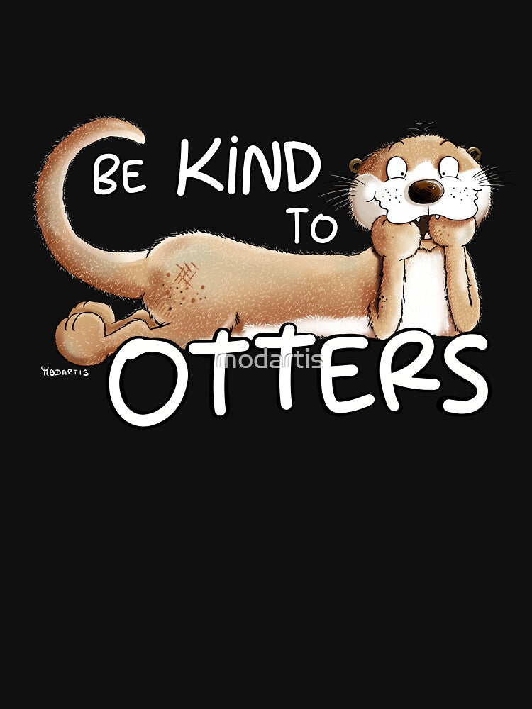 Be Kind To Otters I Sea Otter Pun Cartoon by modartis