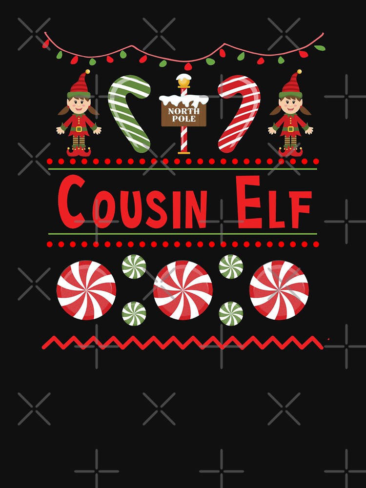 Cousin Elf Ugly Sweater Christmas Elf Design by SpiritWestDesig