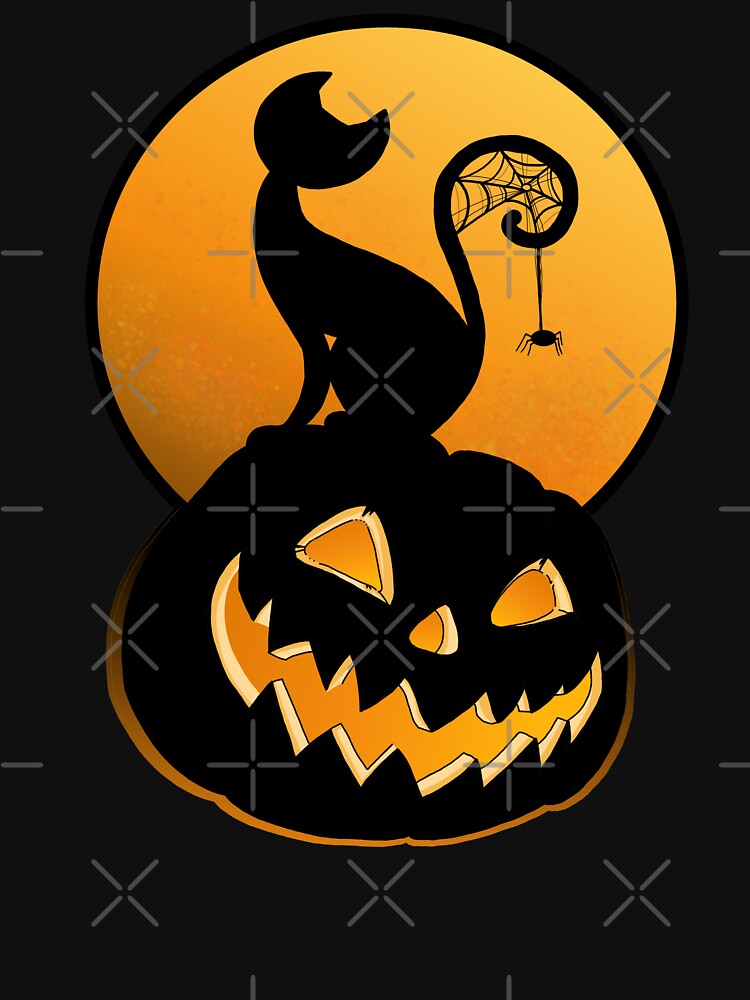 Pumpkin scene Halloween and black cat by hemp3x