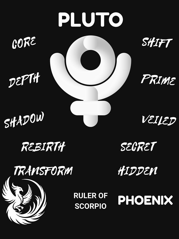 Pluto Planet Astrology Symbol Horoscope (Dark Version) by ZODIARA