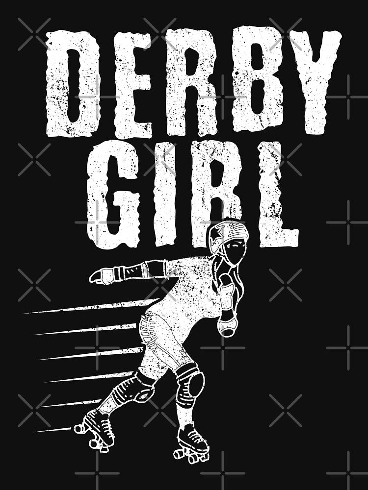 Derby Girl Retro Vintage Distressed Roller Derby Design by JakeRhodes