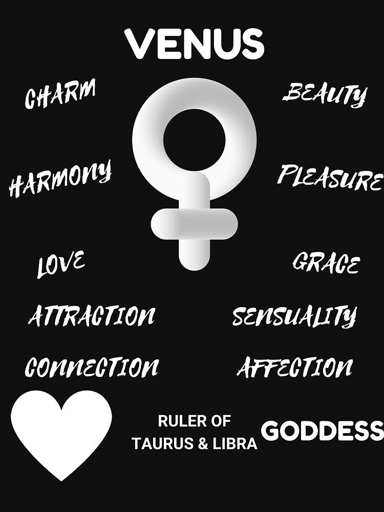 Venus Planet Astrology Symbol Horoscope (Dark Version) by ZODIARA