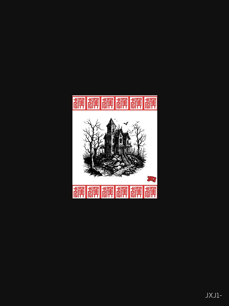 Gothic Haunted Manor – Retro Horror Illustration by JXJ1-