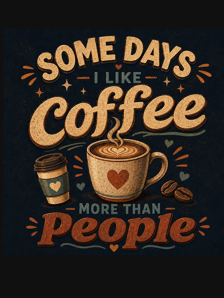 Sometimes I like coffee more than people by Swanny's Custom T-shirt and Gift Designs