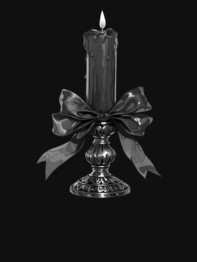 Black goth candle - gothic bow coquette aesthetic by Fantasy Cache