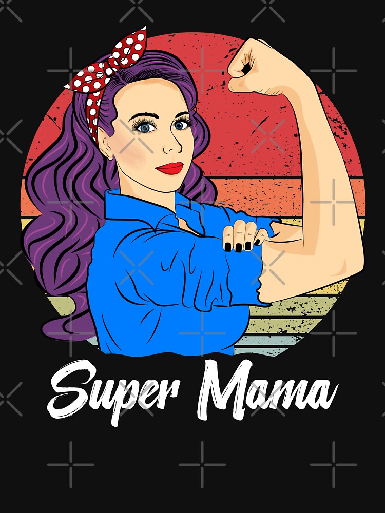 Super Mama Vintage Mother’s Day Sunset Retro Mama by ZNOVANNA