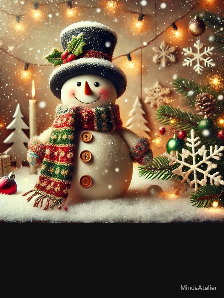 Christmas retro snowman by MindsAtelier