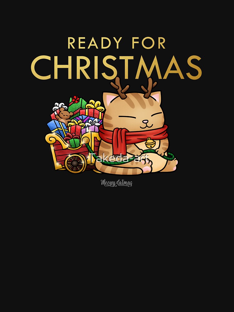 Reindeer Cat Ready for Christmas (Gold) by Takeda-art