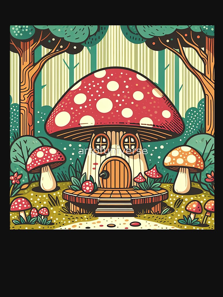 Mushroom House Pop Art Style by artofuniverse