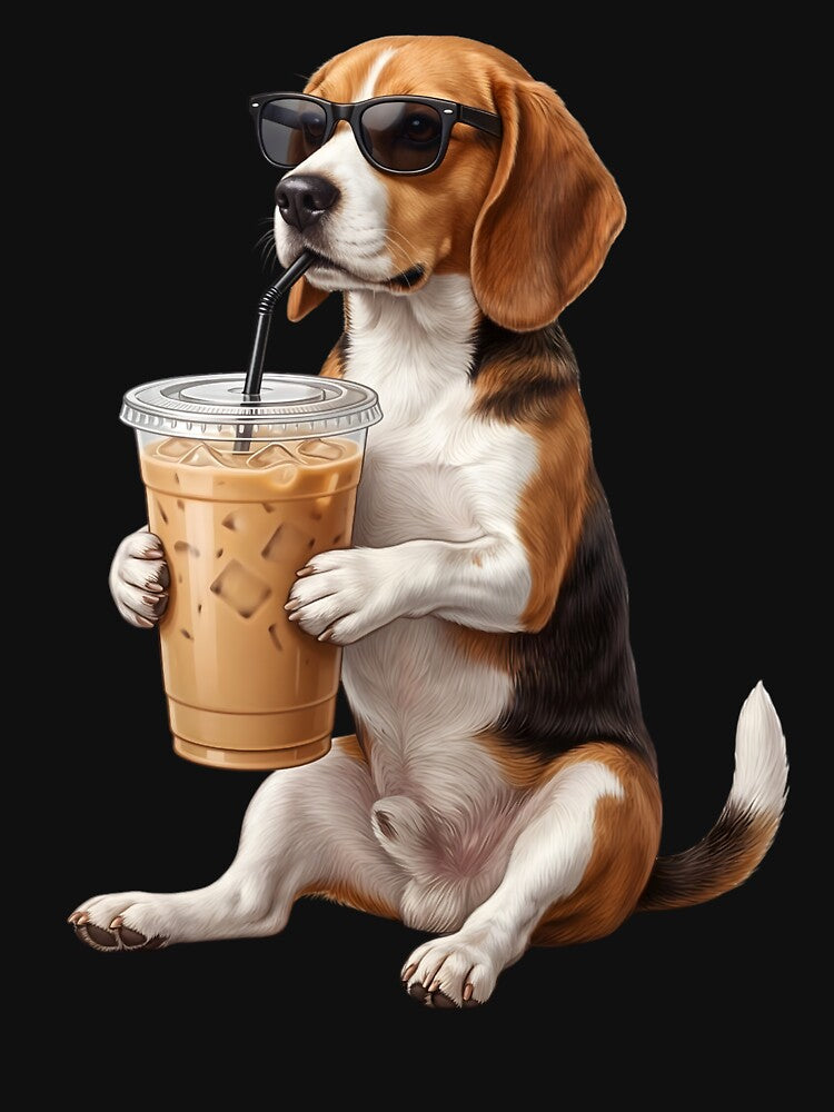 Funny Beagle Drinking Iced Coffee Meme Dog Lover by TerryConnells