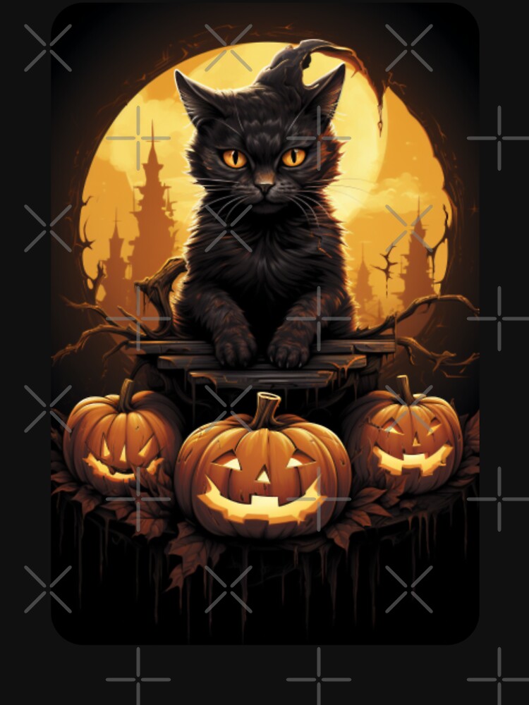Black Cat Jack O Lantern Halloween by MojaveTradePost