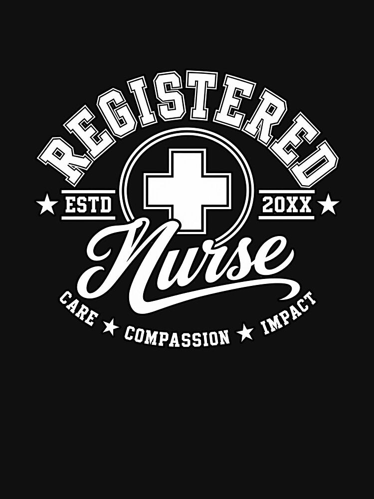 Registered Nurse Varsity Crest T-Shirt Care Compassion by TeeVex