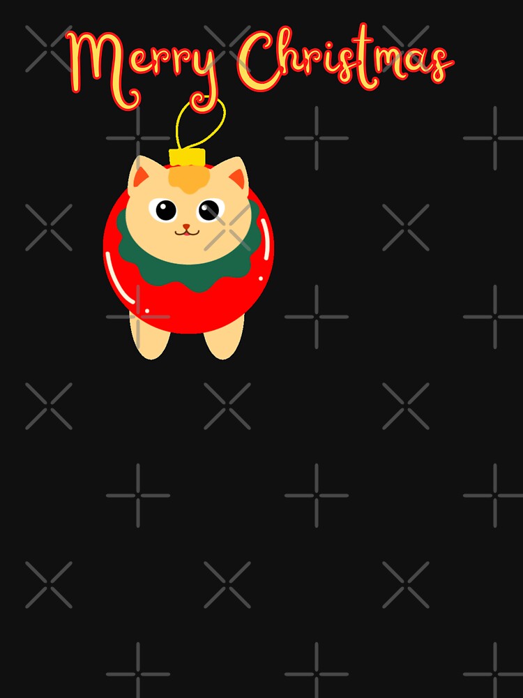 Adorable cat Christmas tree ornament - Funny Merry Christmas cat design by Theleochick