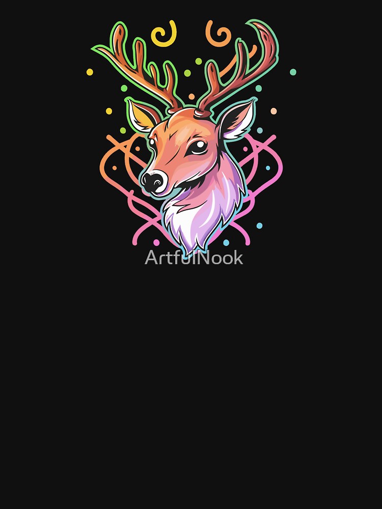 Merry and Bright Pastel Reindeer : Whimsical Festive Radiance by ArtfulNook