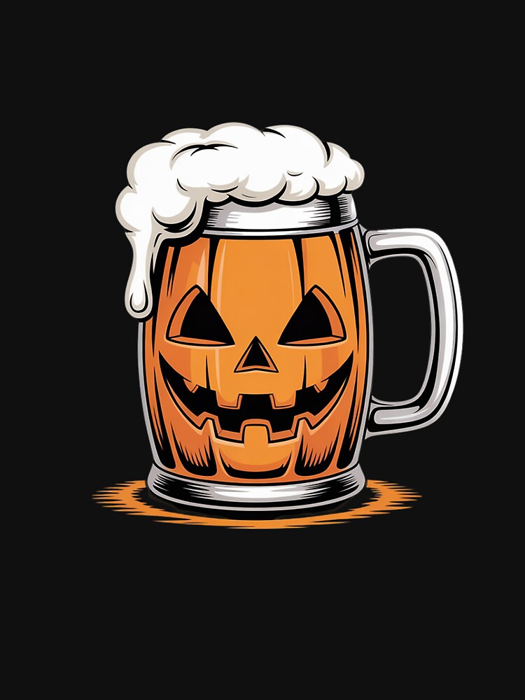 Beer Lover Pumpkin Halloween Funny Drinking Beer by Idarmotar