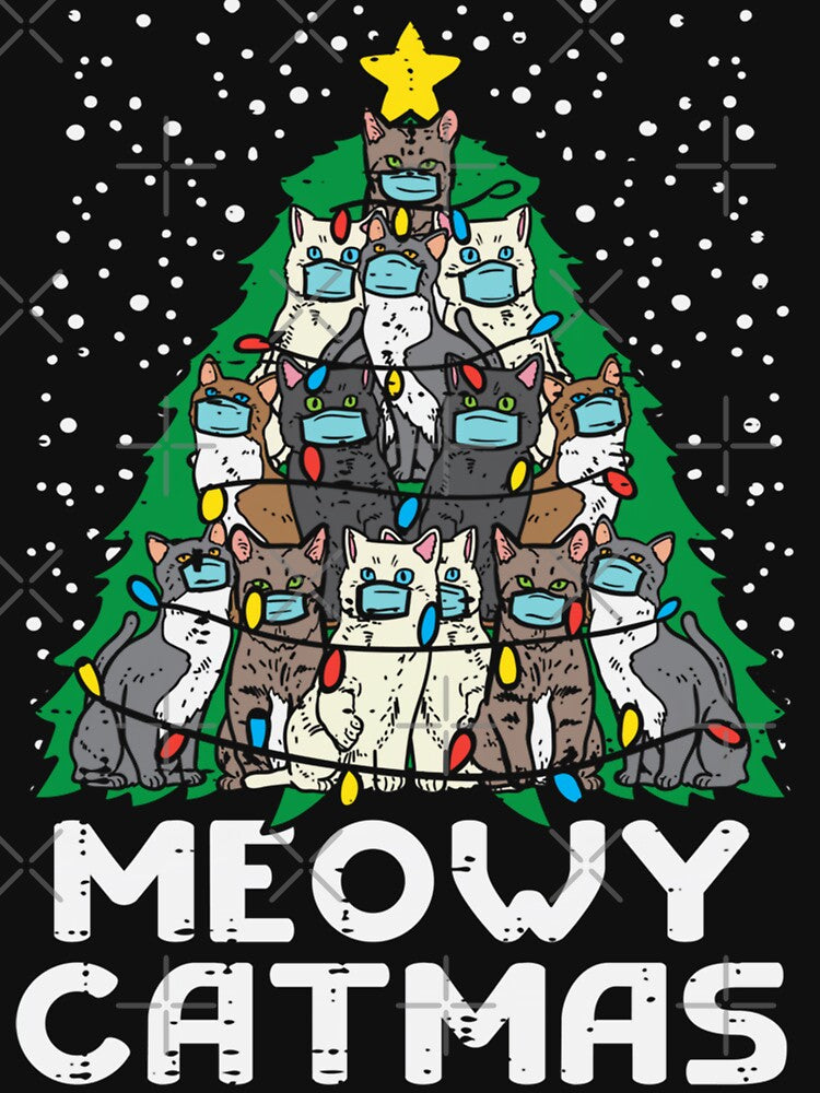 meowy christmask - meowy christmas - cat lover - kittens christmas tree by Tee Pox