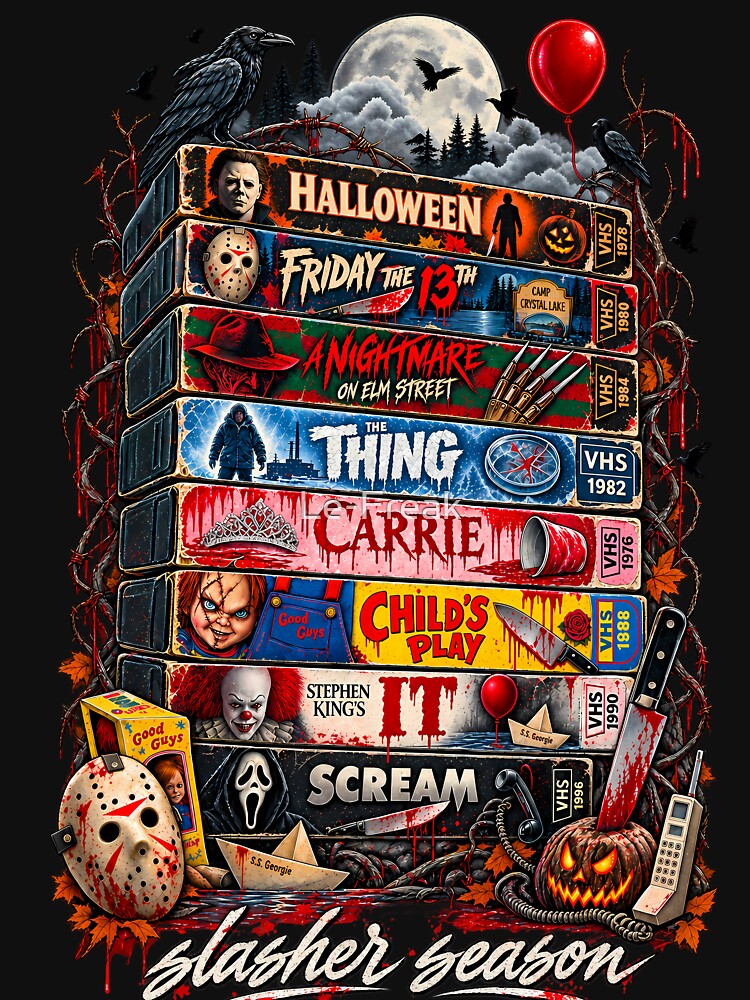 Horror Movies VHS Stack by Le-Freak