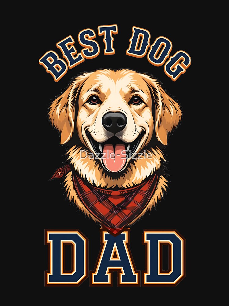 Happy Golden Retriever Best Dog Dad Vintage by Dazzle-Sizzle