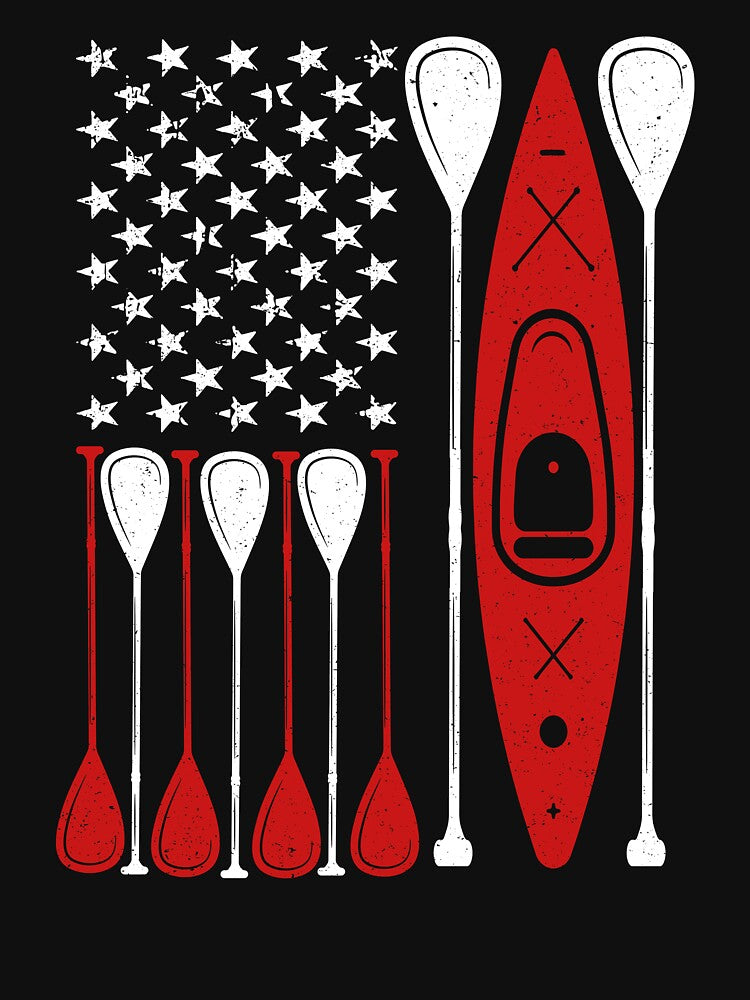 Kayak US Flag Tshirt by SunsetGloww
