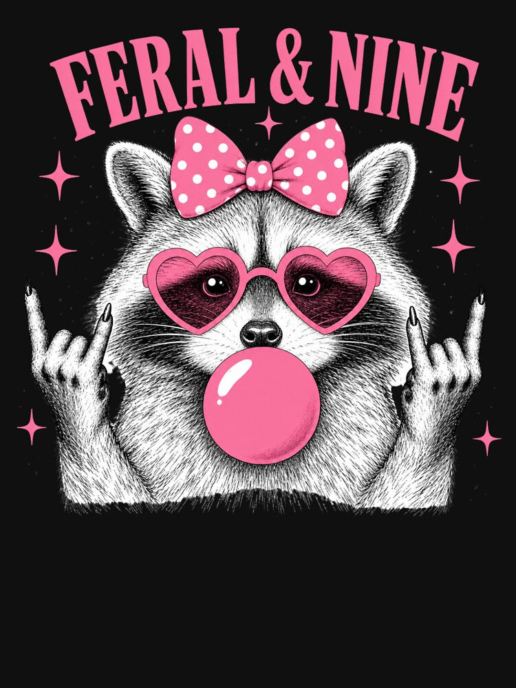 Cute Feral Raccoon Pink Bow by DeepBlue-Store
