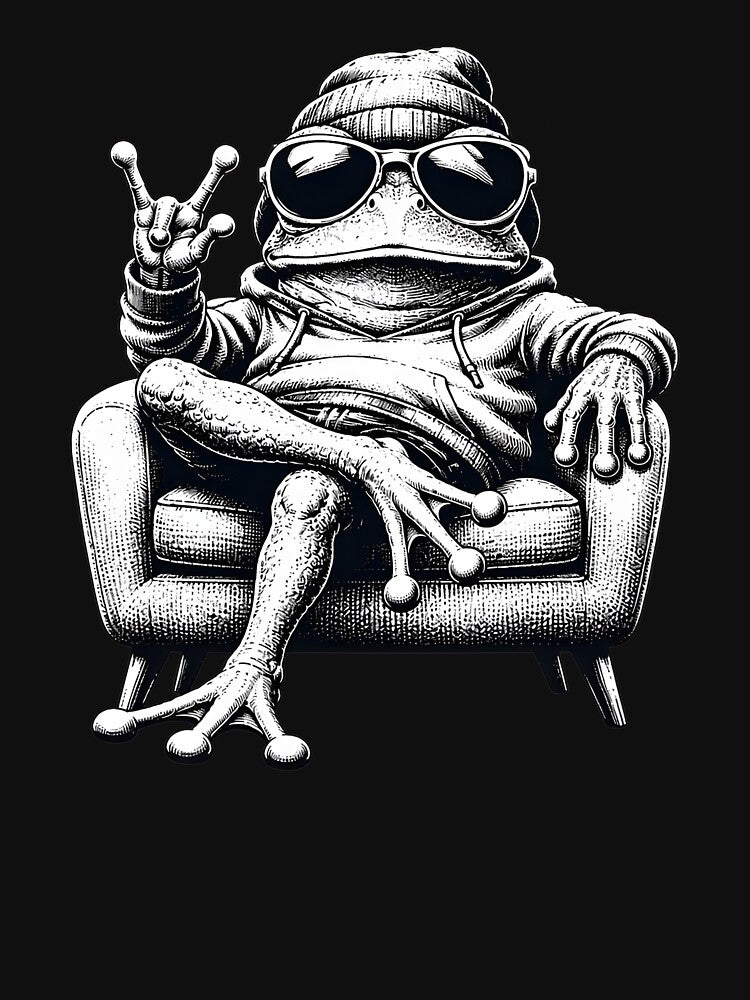 Cool Frog With Sunglasses Vintage Retro Frog by Aniverlia
