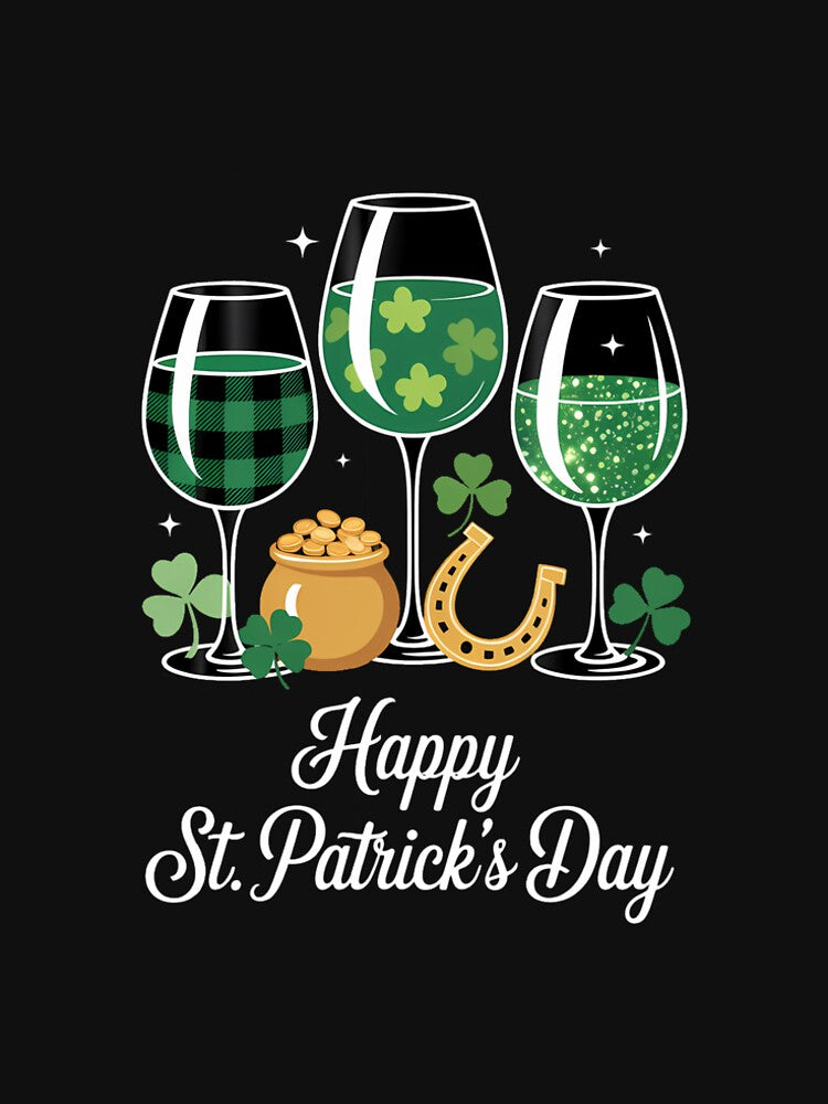Womens happy st patricks day wine glass by VENOM0RIOT