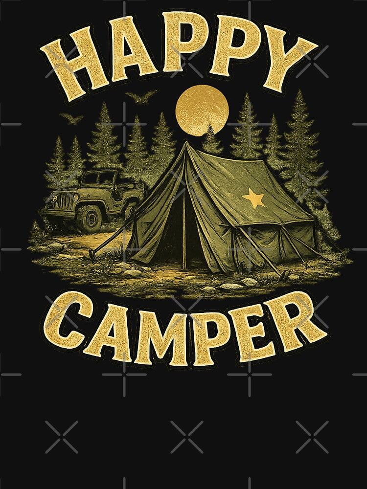 Happy Camper Vintage Camping Outdoor Adventure by getpressedshirt