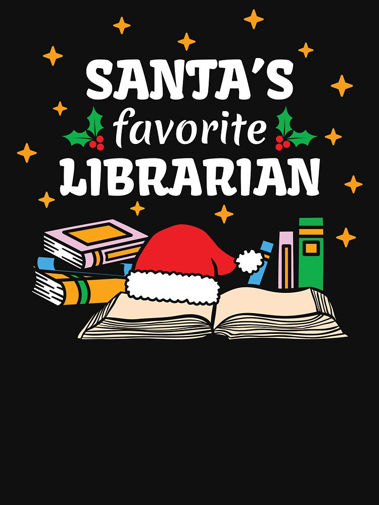 Santa's Favorite Librarian, Merry Christmas Costume, Merry Librarian Clothes, Librarian Gift, Cute Christmas Librarian Apparel by praewapy