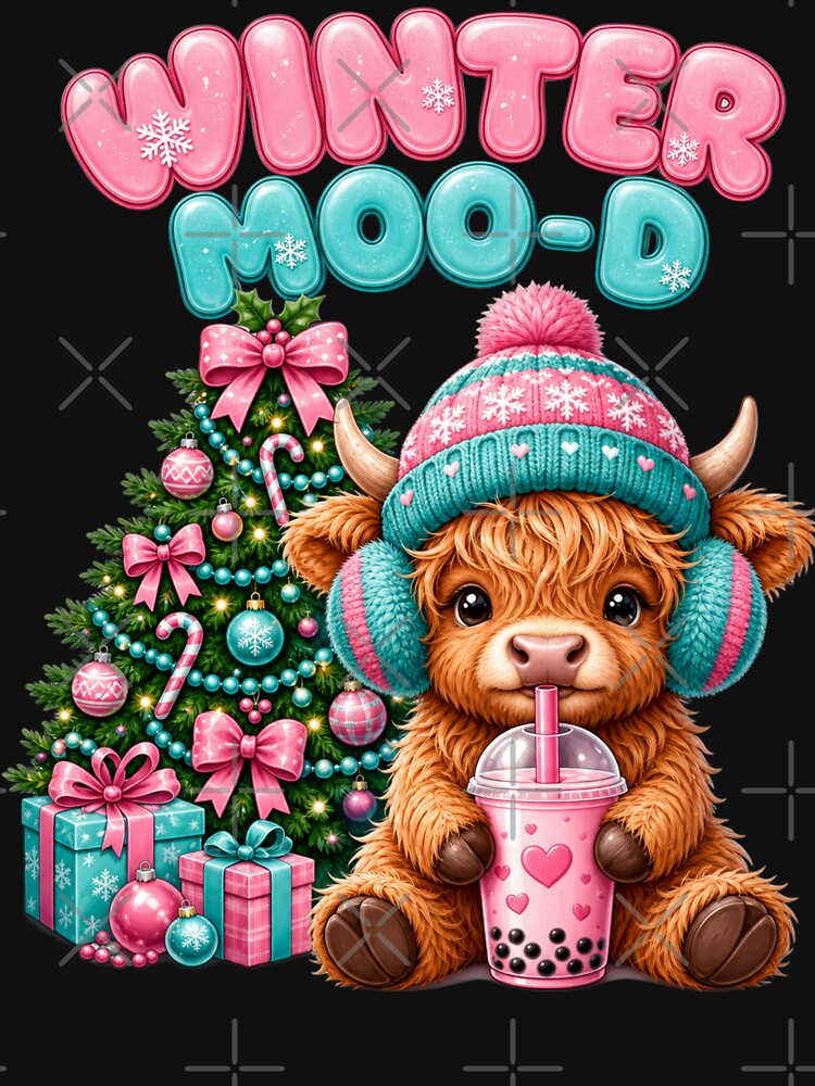 Winter Moo D Highland Cow Christmas by Design Vibras