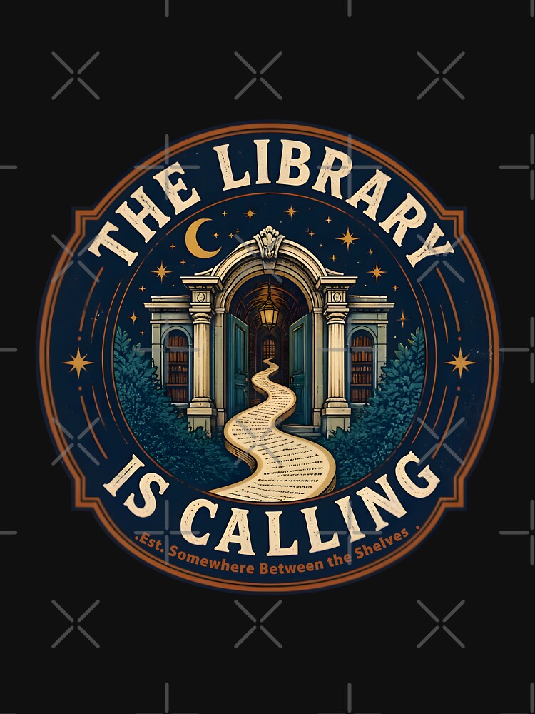 The Library Is Calling Vintage Book Lover Travel Badge by DESIGNNOUR