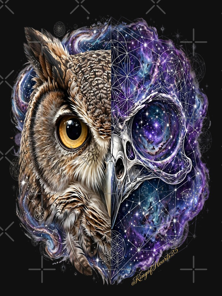 Cosmic Owl | Celestial Wisdom Skull by KingofHearts25