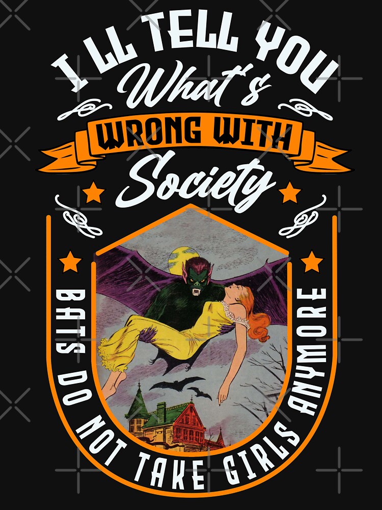 Wrong Society Vintage Bat Take Girls Retro Horror Poster Halloween Gift by TheAplus