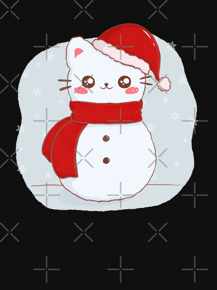 Cute Christmas Snowman Cat by LenasScribbles