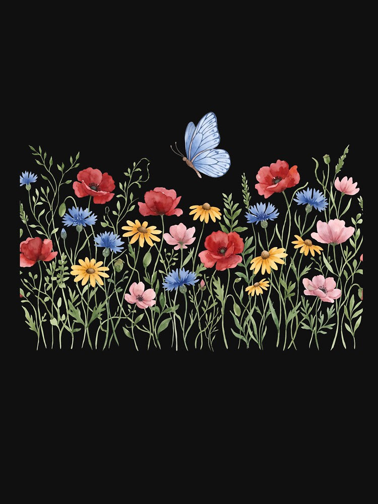 Wildflower Garden Butterfly Floral Nature Lover by SofenArt