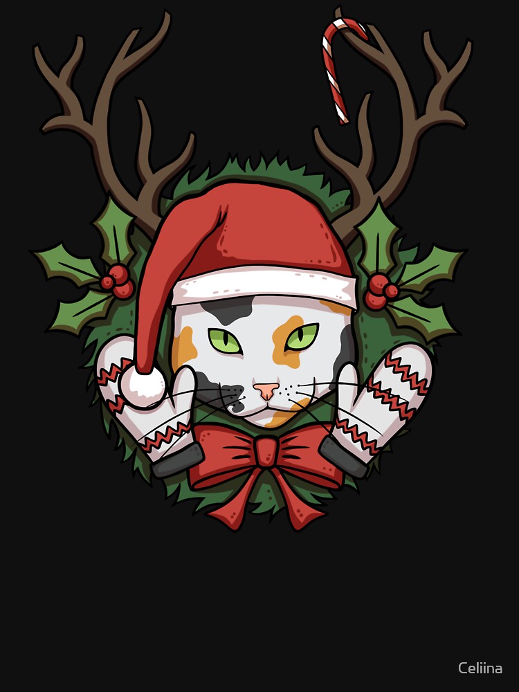 Christmas Tricolor Cat by Celiina