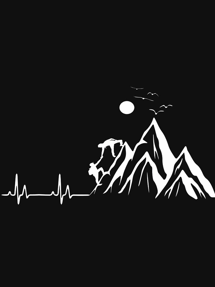 Funny Hiking Quote Mountain Line Art by lulunbollax