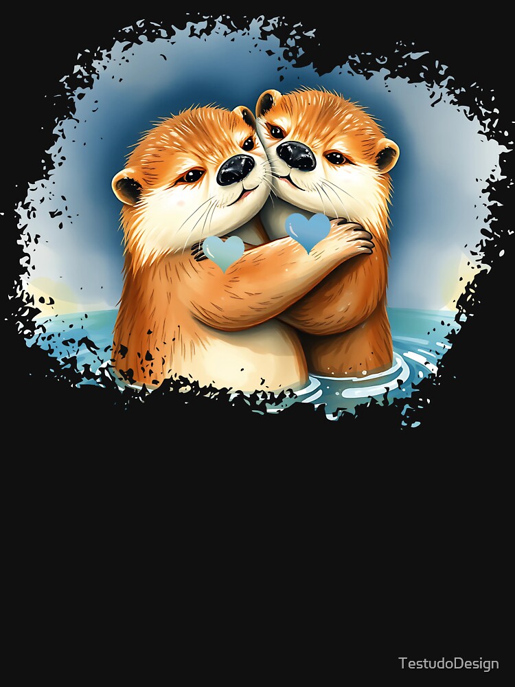 Cute Otter Mom Hugs by TestudoDesign