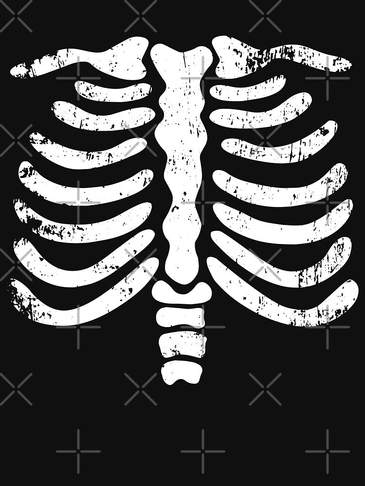 Halloween Skeleton Chest Torso Scary Design by PugSwagClothing