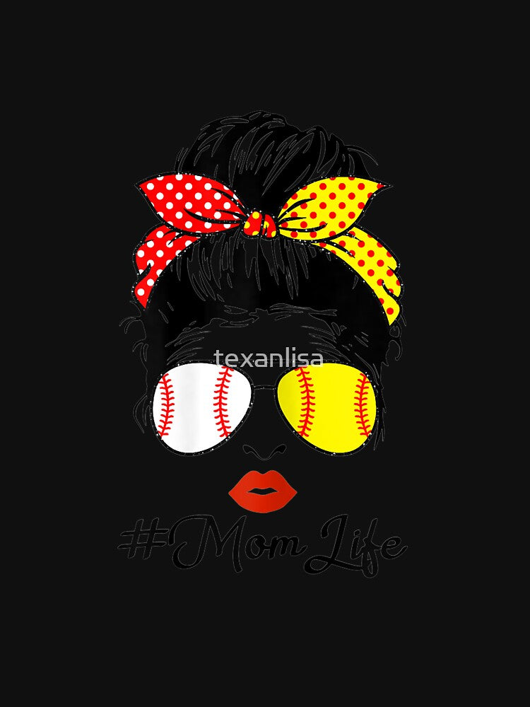 Baseball Softball Mom Bun Life by speakupandshine
