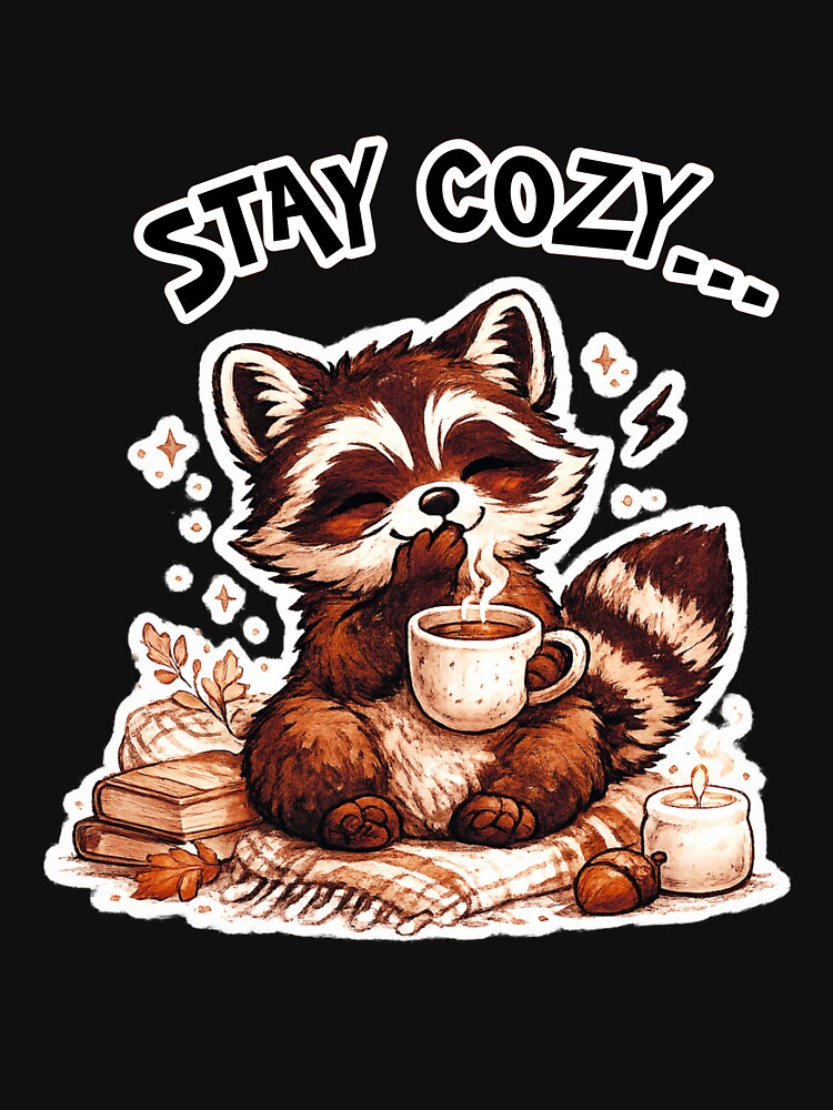 Cute Cozy Raccoon Design by StyleBloomes