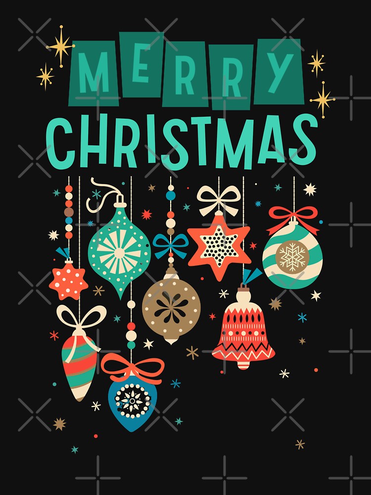 Merry Christmas Ornaments Design Retro by BeansHotTees